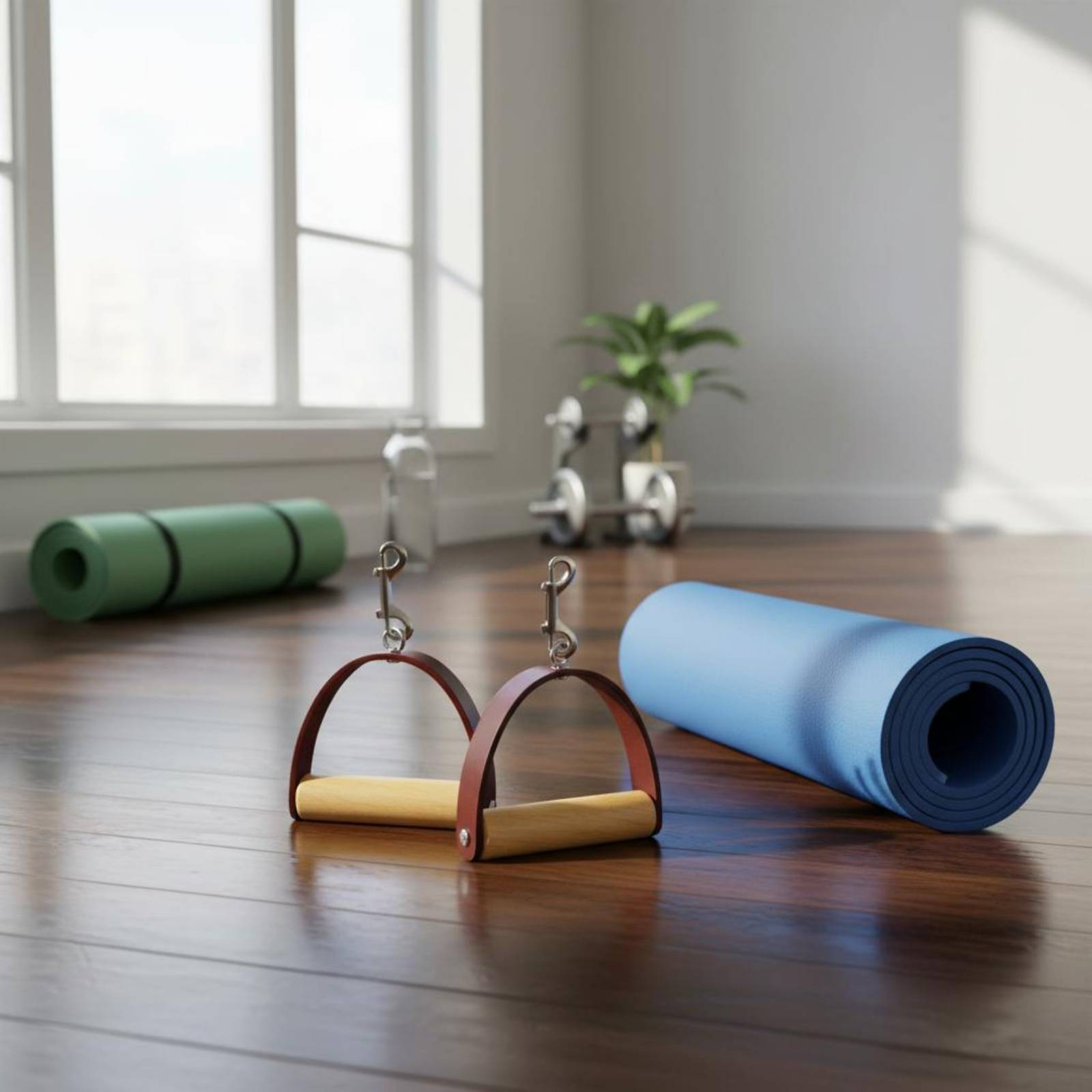2개 세트 필라테스 가죽 손잡이 나무 그립 금속 클립  - Pilates & Yoga Vida 리뷰 및 가격